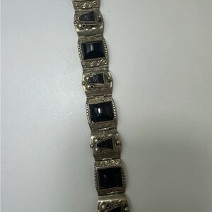 Elegant Silver and Black Bracelet